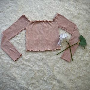 Aeropostale Seamless Off The Shoulder Long Sleeve